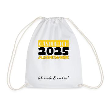 Jugendweihe 2025 Gästebuch Geschenk Mädchen Jungen - Turnbeutel - Weiß - Vorne