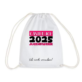 Jugendweihe 2025 Livre d’or Cadeau Filles Garçons - Sac de sport léger - blanc - Devant
