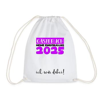 Guestbook School Enrollment 2025 Young Girls Schoolchild - Drawstring Bag - white - Front