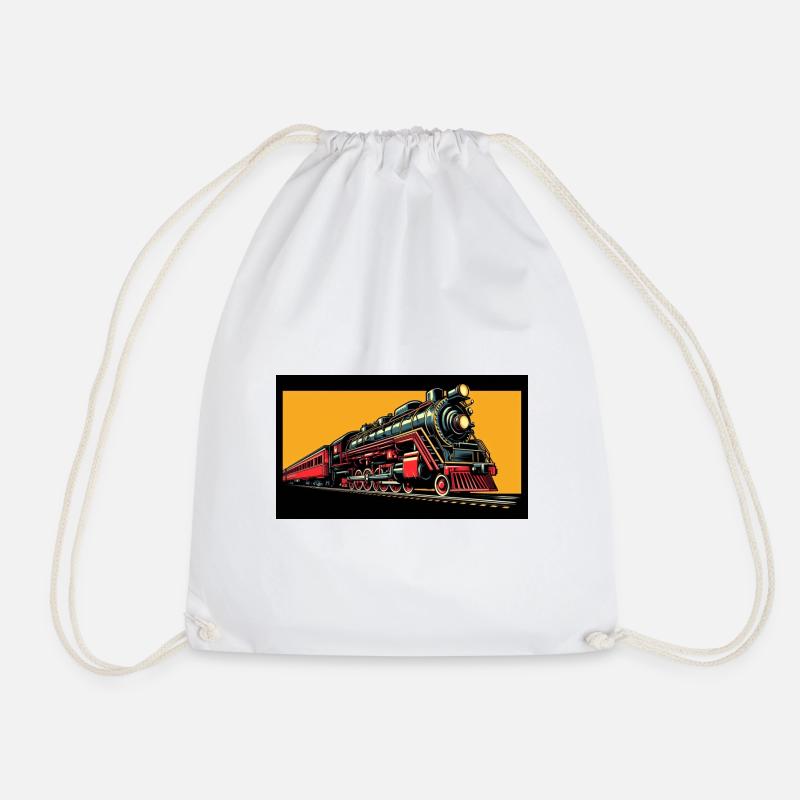 Train 1 3 - Drawstring Bag - white