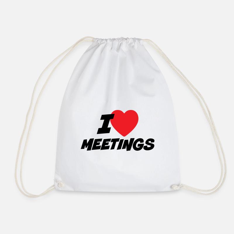 Ich liebe Meetings - Turnbeutel - Weiß