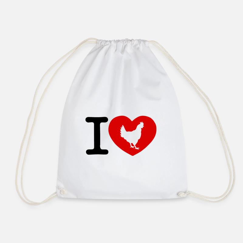 i love chicken - Drawstring Bag - white