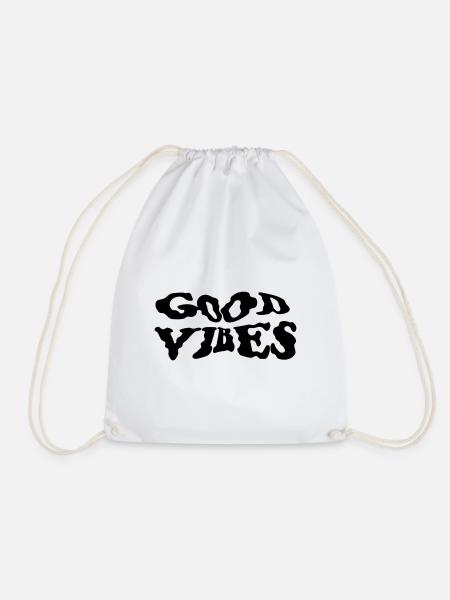 good vibes, gute Stimmung - Turnbeutel - Weiß