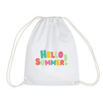 Hello Summer - Bunte Vibes - Turnbeutel - Weiß - Vorne