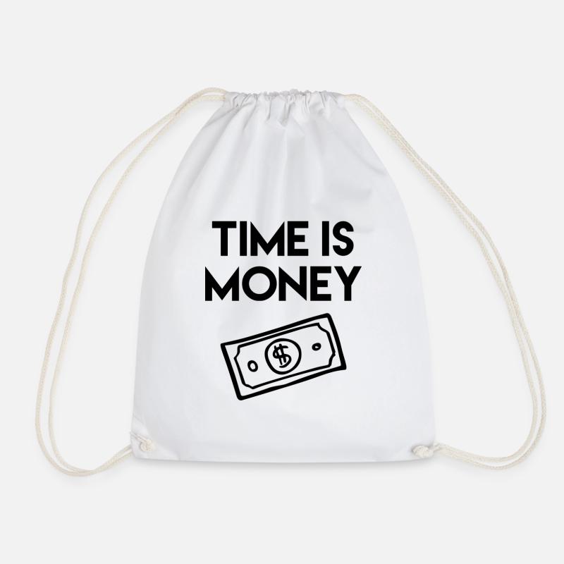 Time is money, Design - Turnbeutel - Weiß