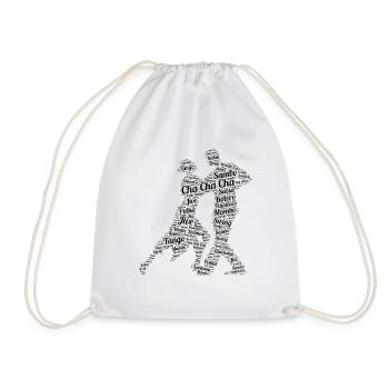 Dancing couple dark - Drawstring Bag - white - Front