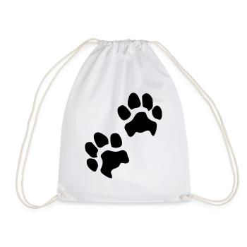Paw prints dog paws paws dogs - Drawstring Bag - white - Front