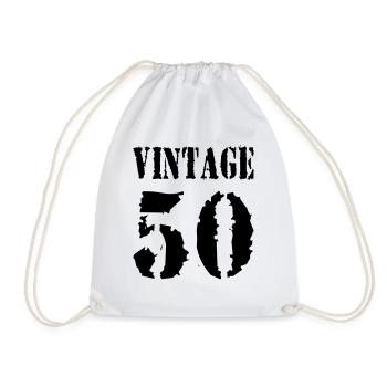 Vintage 1950 - Jahrgang 50 - Party Vector - Turnbeutel - Weiß - Vorne