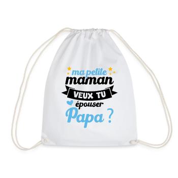 Ma Petite Maman Veux Tu Épouser Papa Cadeau Maman - Sac de sport léger - blanc - Devant
