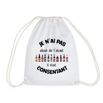Je n'ai pas abusé de l'alcool, il était consentant - Sac de sport léger - blanc - Devant