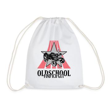 Tractor oldschool nostalgia tractor oldie from the countryside - Drawstring Bag - white - Front
