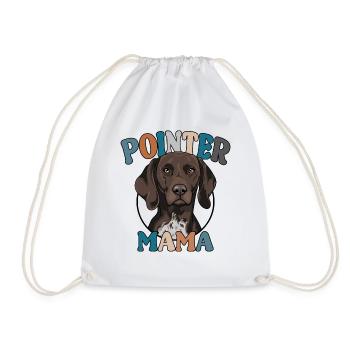 German Shorthaired Pointer Mom GSP Dogs Wilsigns - Drawstring Bag - white - Front
