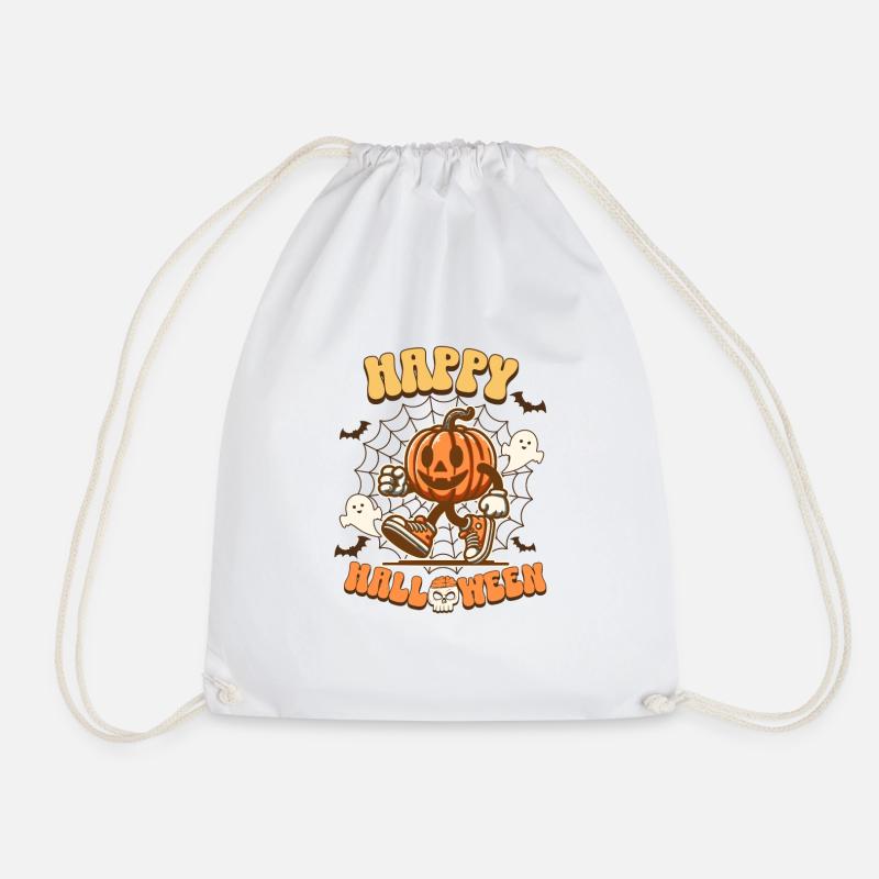 Happy Halloween - Pumpkin - Drawstring Bag - white