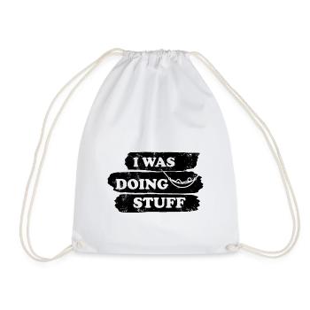 I was doing stuff - Hammock vintage - Drawstring Bag - white - Front