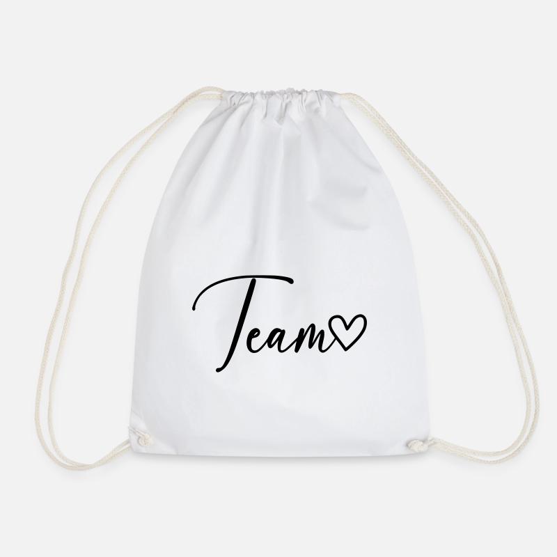 Team Herz Schrift - Turnbeutel - Weiß