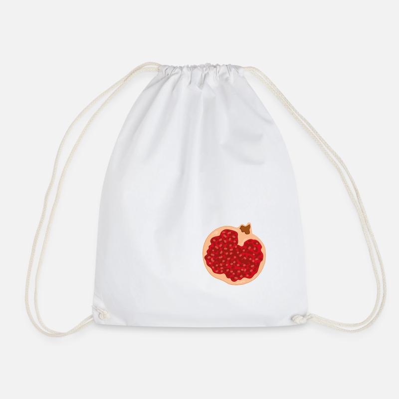 Fruits - Pomegranate - Drawstring Bag - white