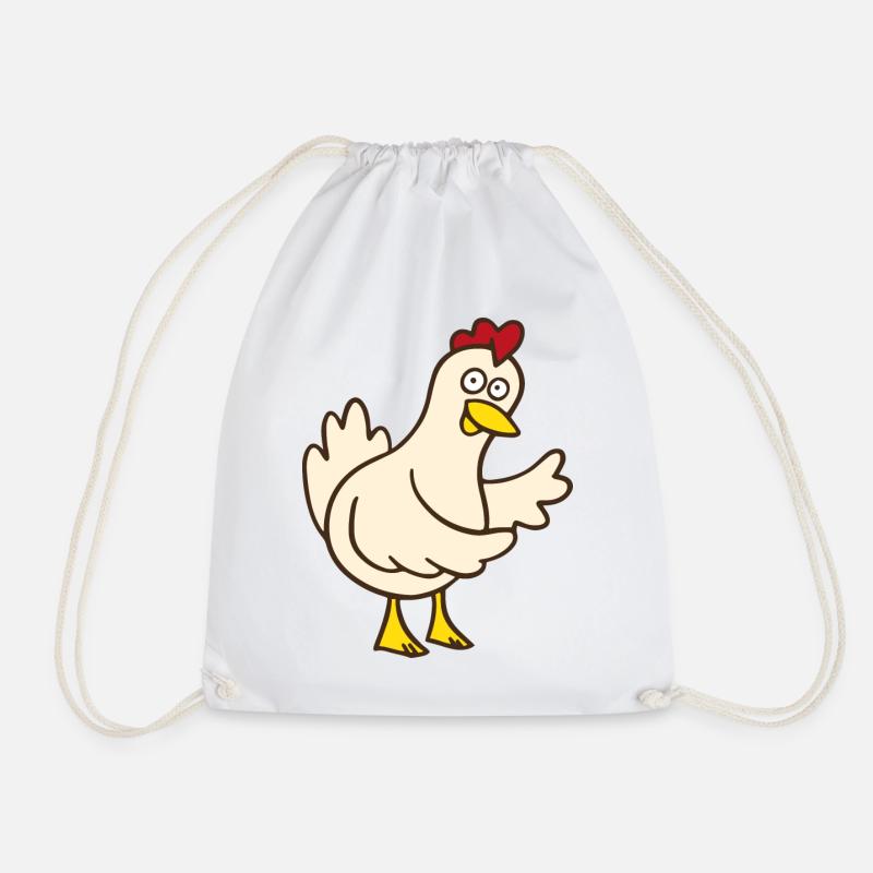 chicken - Drawstring Bag - white