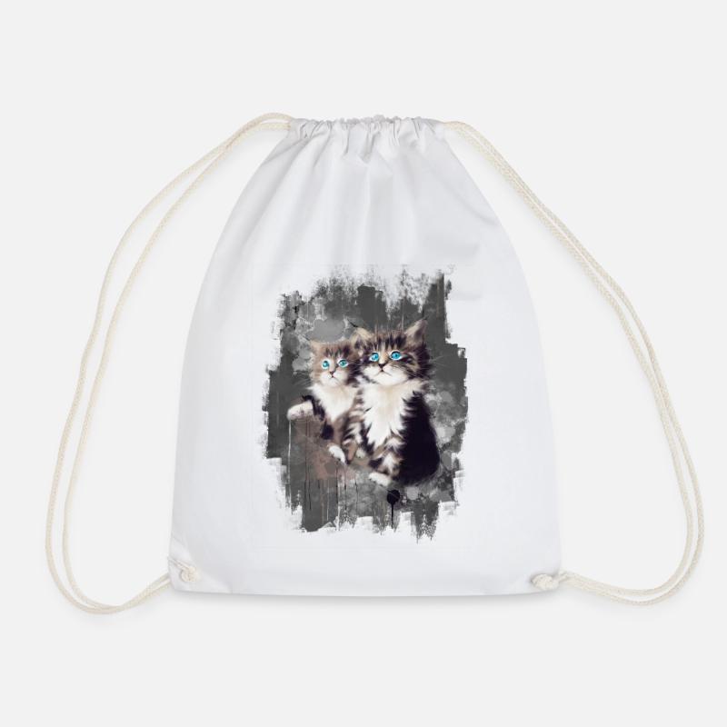 The kittens - Drawstring Bag - white