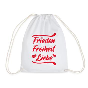 Frieden Freiheit Liebe Demo Herz demonstrieren - Turnbeutel - Weiß - Vorne