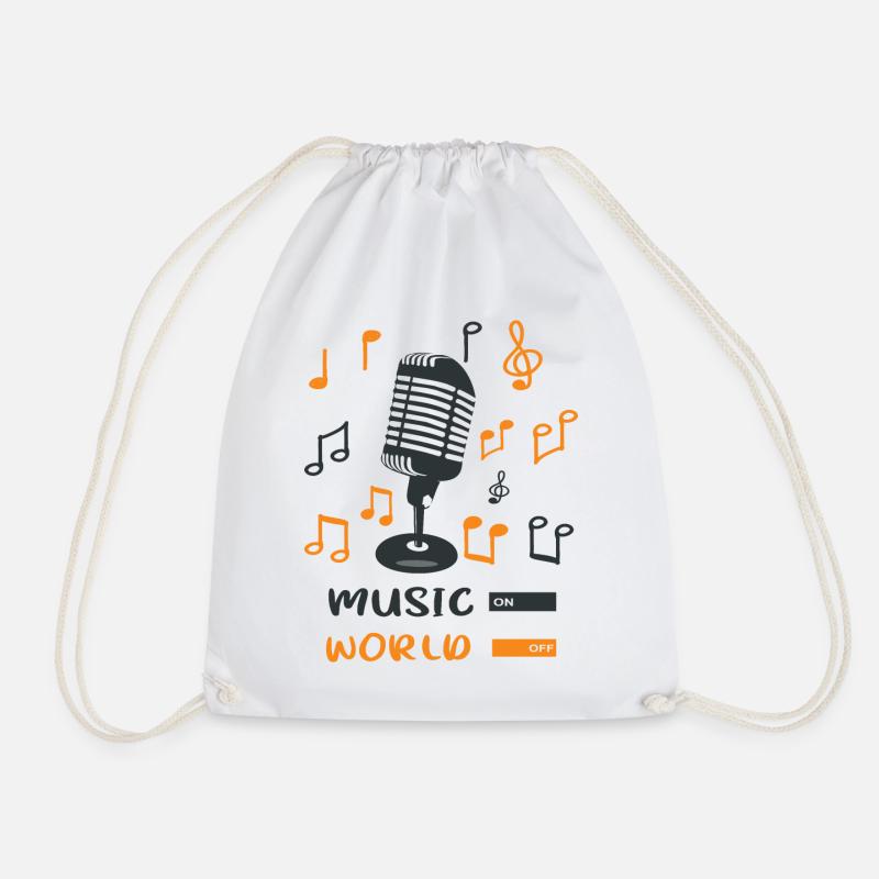Musik AN Welt AUS - Turnbeutel - Weiß