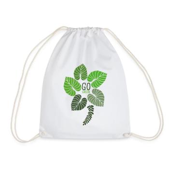 Go Green. Werde Grün Geschenk - Turnbeutel - Weiß - Vorne
