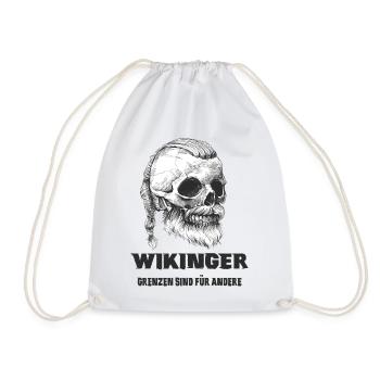 Wikinger Totenkopf Design - Turnbeutel - Weiß - Vorne
