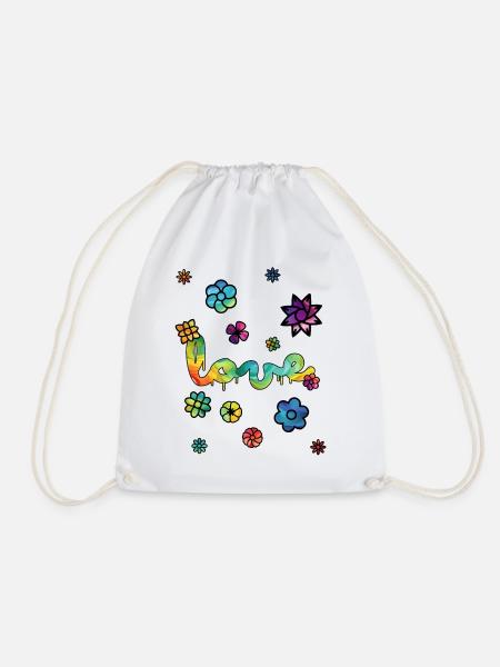LOVE - Drawstring Bag - white