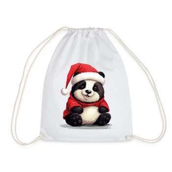 Cute panda, Christmas, Panda bear - Drawstring Bag - white - Front