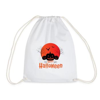Frohes Halloween, Schatten bei Sonnenuntergang und gruselige Freude - Turnbeutel - Weiß - Vorne