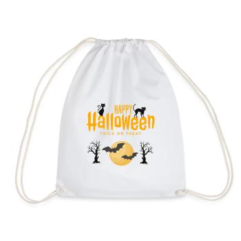 Moonlit Halloween: Süßes oder Saures, Mondfledermäuse - Turnbeutel - Weiß - Vorne