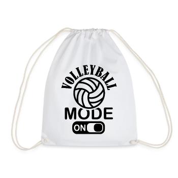 Volleyball Fashion on Beach Volleyball Team Logo - Drawstring Bag - white - Front