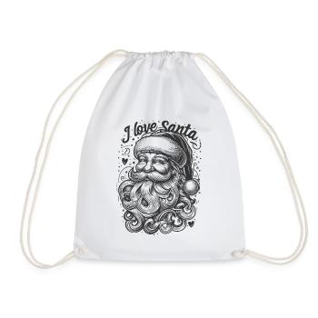 I love Santa, merry Christmas - Drawstring Bag - white - Front