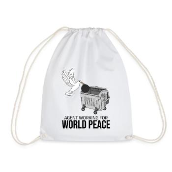 Agent working for World Peace - Turnbeutel - Weiß - Vorne