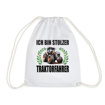 Proud Tractor Driver Funny Tractor Driver - Drawstring Bag - white - Front