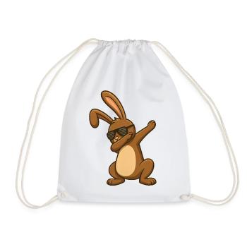 Easter Bunny Easter Dancing Easter Bunny Dab - Drawstring Bag - white - Front