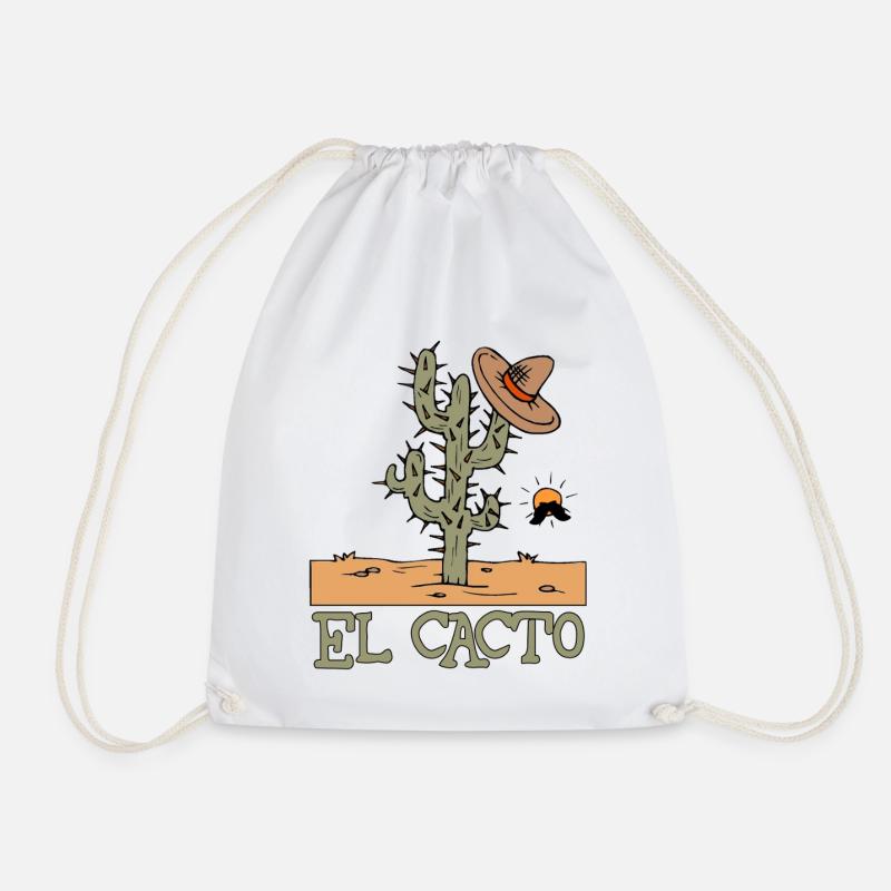 El Cacto 1 - Drawstring Bag - white