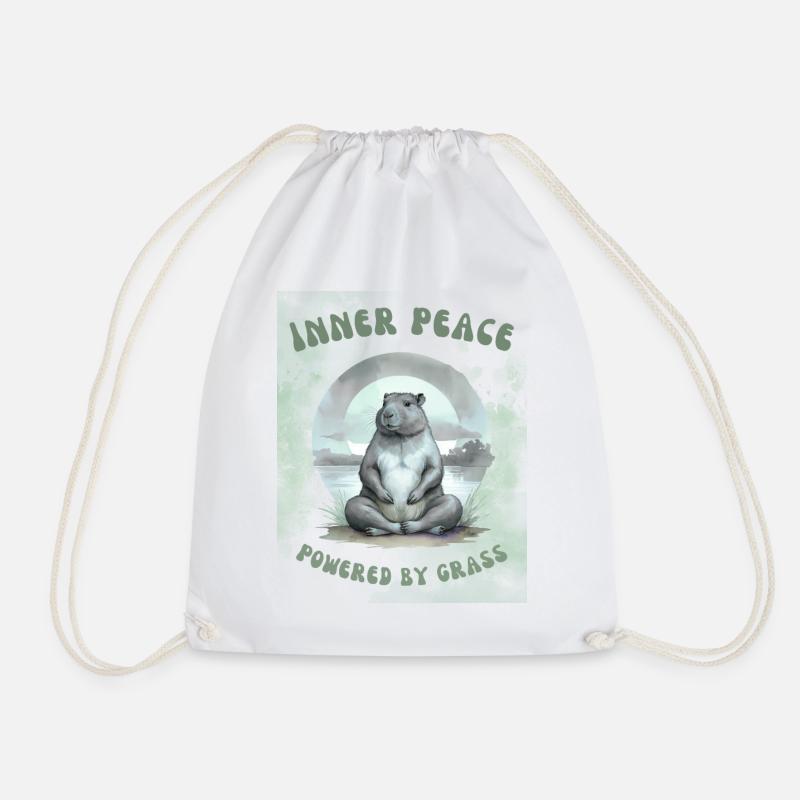 Inner Peace – Powered by Grass Design - Turnbeutel - Weiß