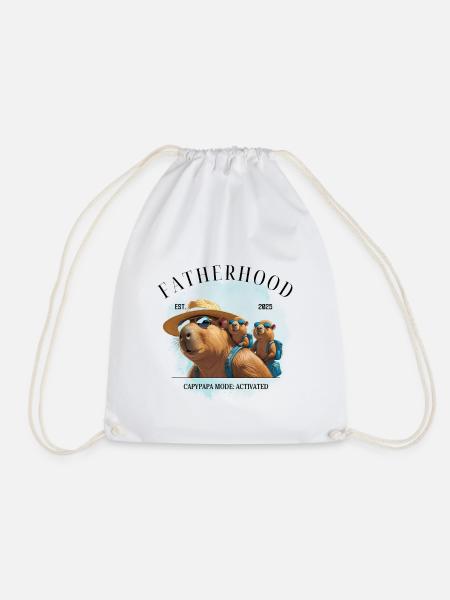 Fatherhood EST. 2025 – Capypapa Mode Activated - Turnbeutel - Weiß