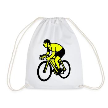 Neonrad Silhouette Radfahrer - Turnbeutel - Weiß - Vorne
