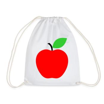 Red Apple Minimalist Icon - Drawstring Bag - white - Front