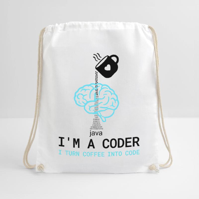 T-shirt Coder : Du café dans le code – Nerdy Programmie Sac de sport léger