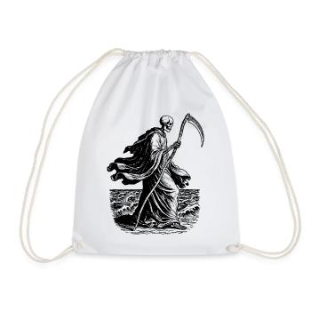 squelette avec la faux à la mer - Sac de sport léger - blanc - Devant