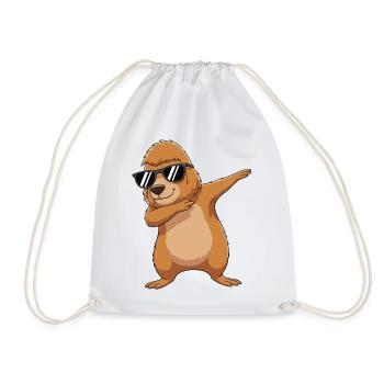 Cool Dabbing Bigfoot Sonnenbrille Cartoon-Kunst - Turnbeutel - Weiß - Vorne