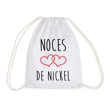 Nickel-Hochzeit 28 Jahre Glück und Liebe - Turnbeutel - Weiß - Vorne