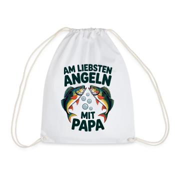 Am Liebsten Angeln Mit Papa - Turnbeutel - Weiß - Vorne