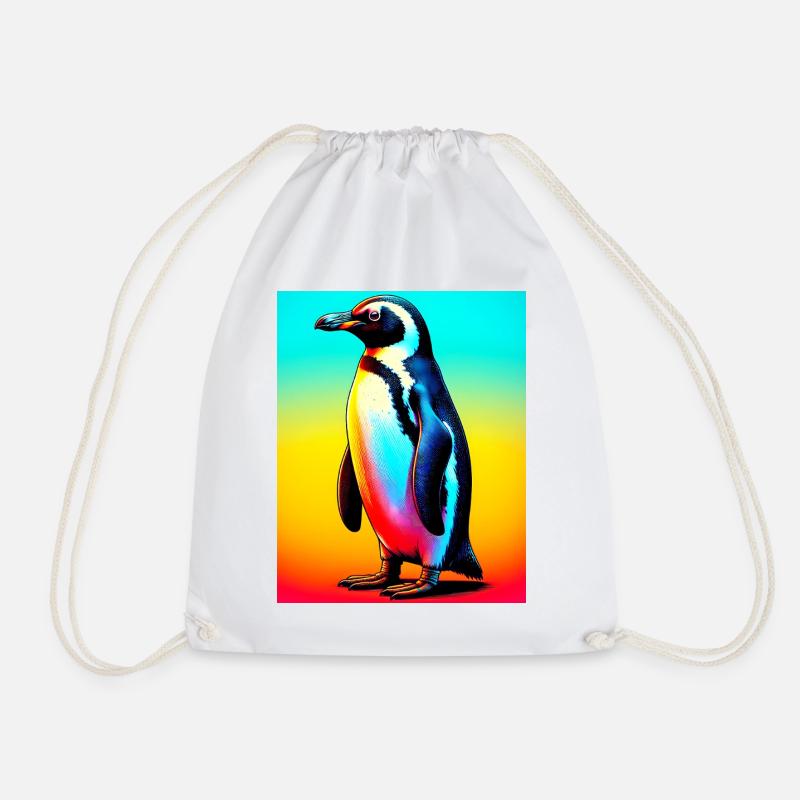 penguin - Drawstring Bag - white