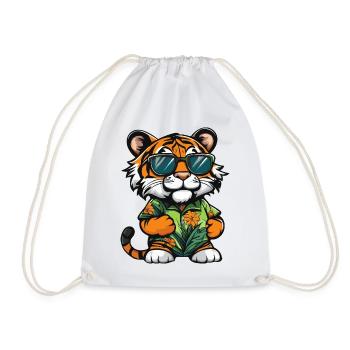 Tiger Comic Vacation - Drawstring Bag - white - Front