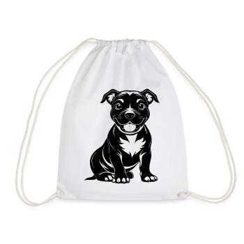 Sweet Happy Pitbul - Drawstring Bag - white - Front