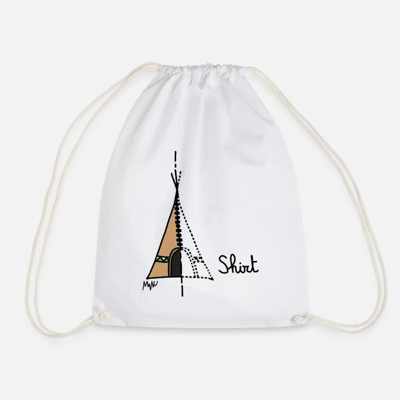 teepee shirt - Drawstring Bag - white