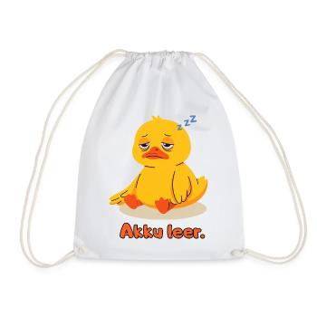 Ente Akku leer - Turnbeutel - Weiß - Vorne